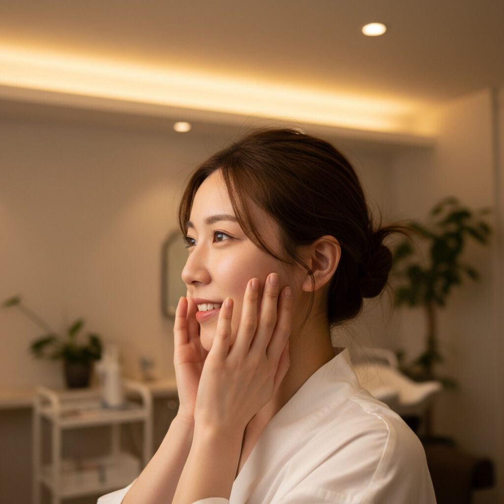 小顔は「押さない」